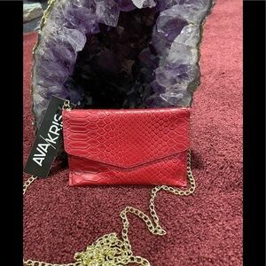 Ava + Kris Meg Ruby Red Snake Print Mini Crossbody